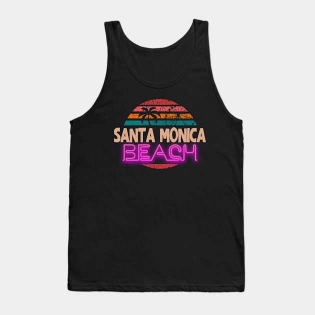 Santa Monica beach vintage retro style sunset california Tank Top by SpaceWiz95